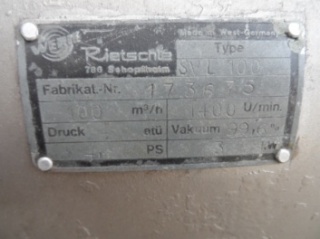 Vacuum pump Rietschle type SVL 100