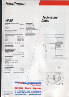 Nadziewarka próżniowa HANDTMANN VF 50/80